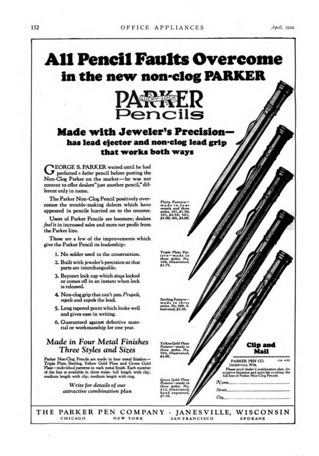 1922 04 01 Mechanical pencils
