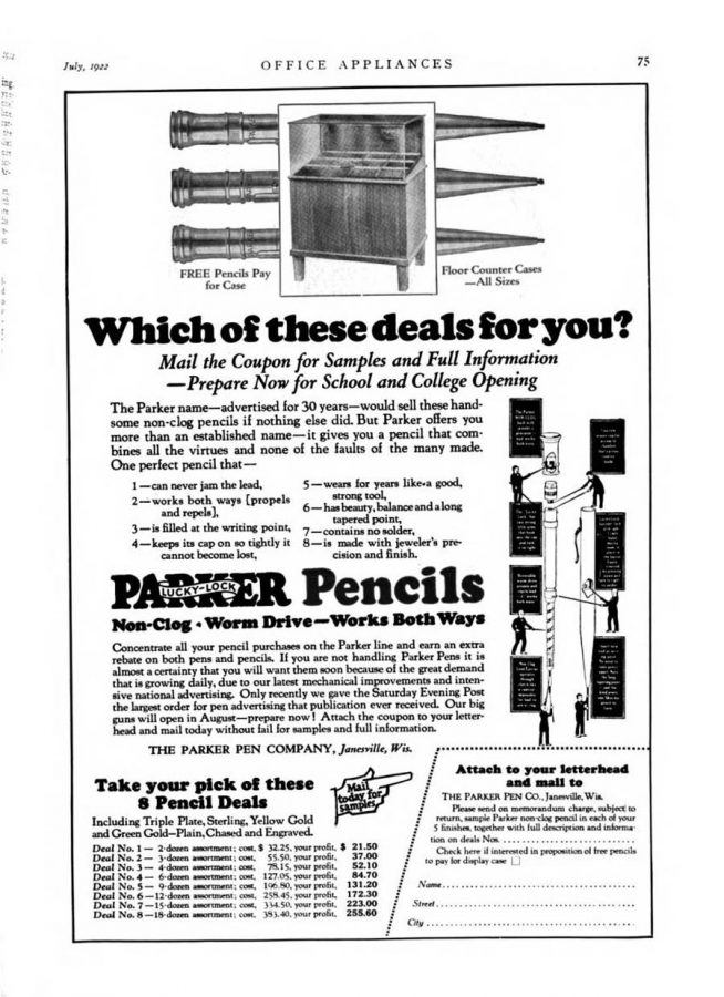 1922 07 01 Pencil Parker ver beneficio vendedores - copia