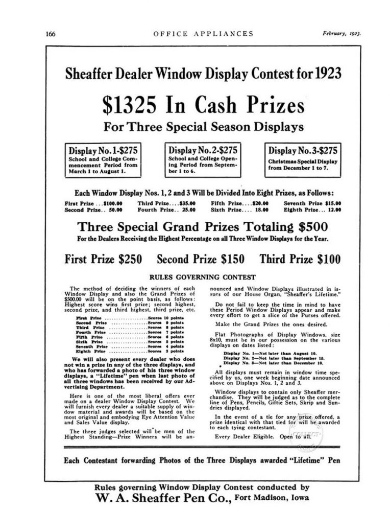 1923 02 01 Sheaffer ad