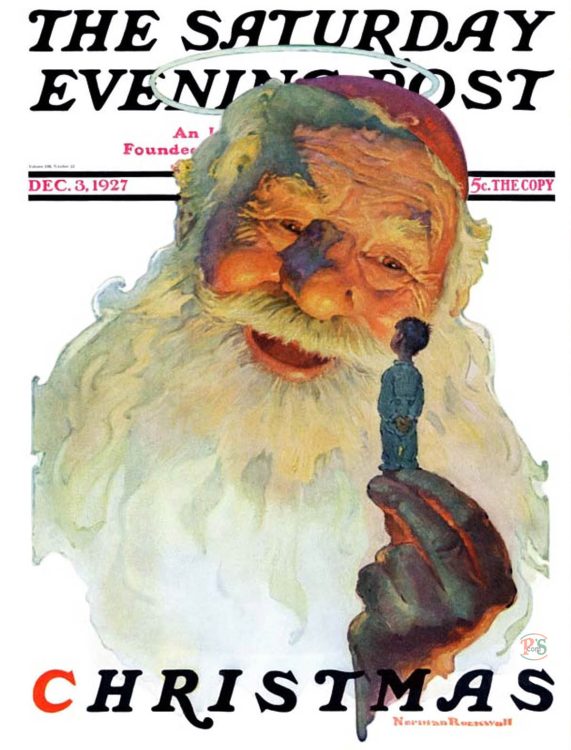 Saturday Evening Post Cover by Norman Rockwell with little boy Daniel Parker. December 3, 1927.