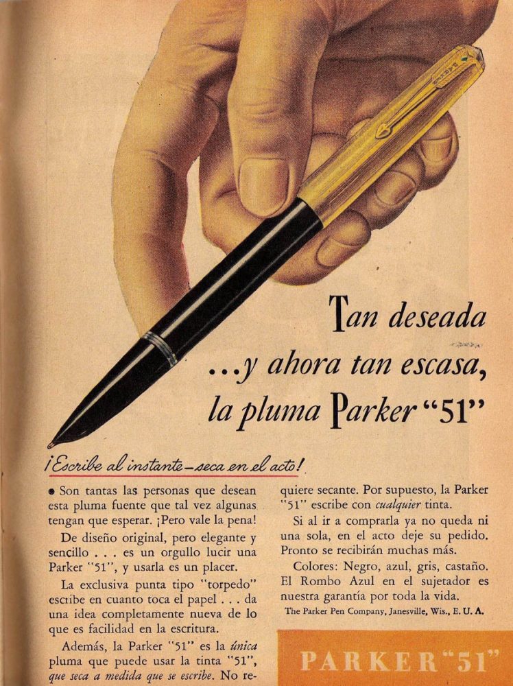 1942 12 ¿ parker 51 ad en español