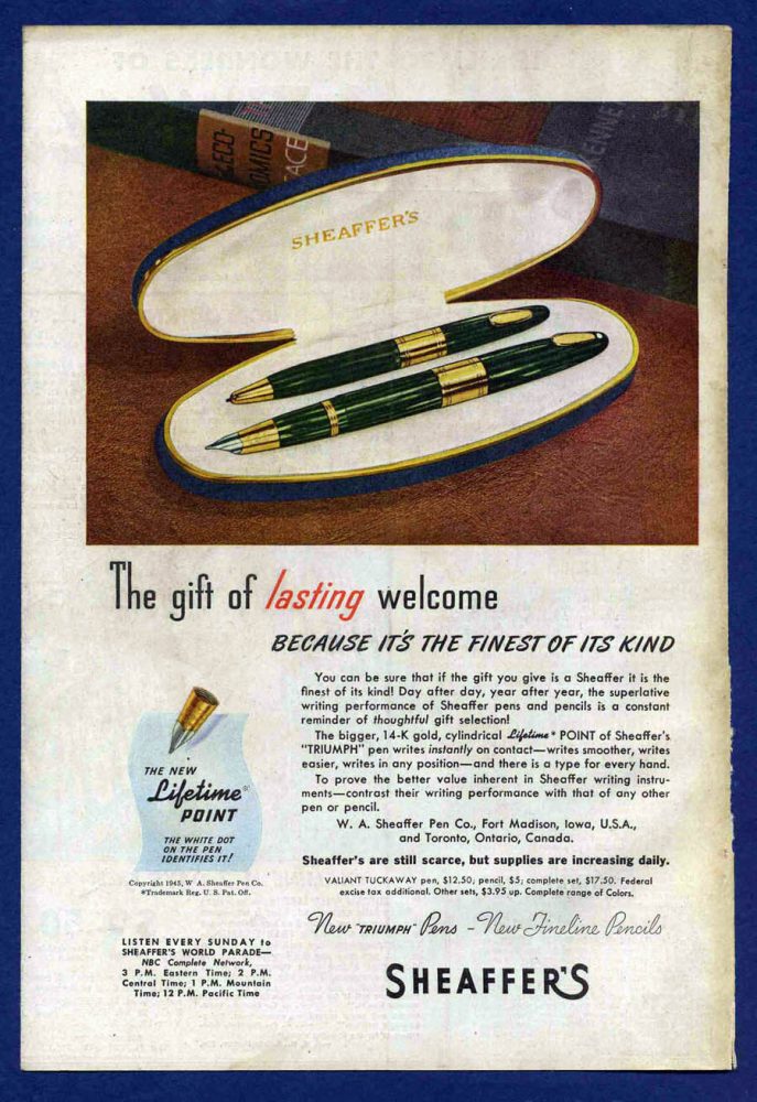 1945 SHEAFFER AD