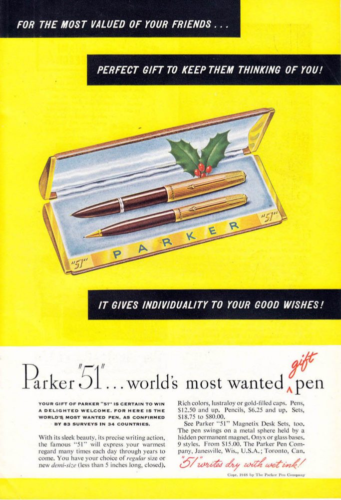 1948 12 01 Parker 51 ad